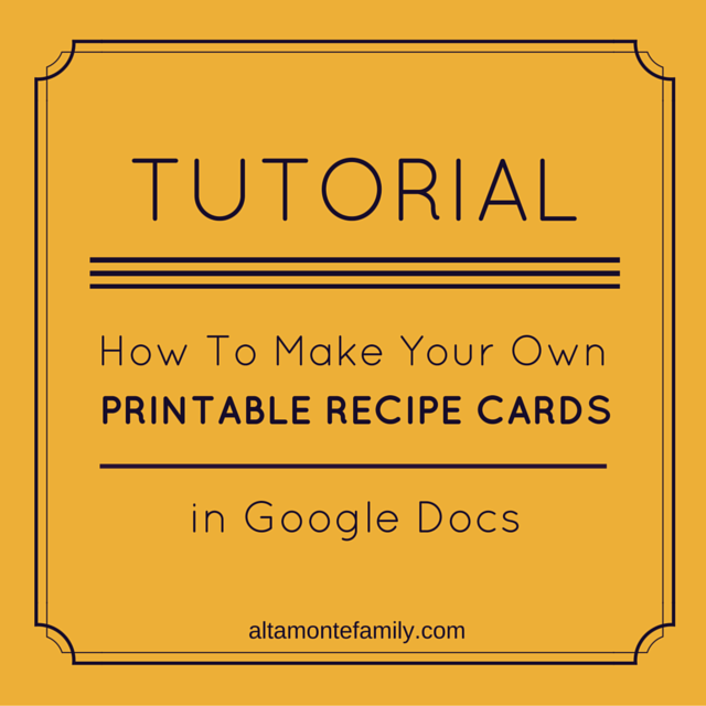 Free recipe card templates 8.5 x 11