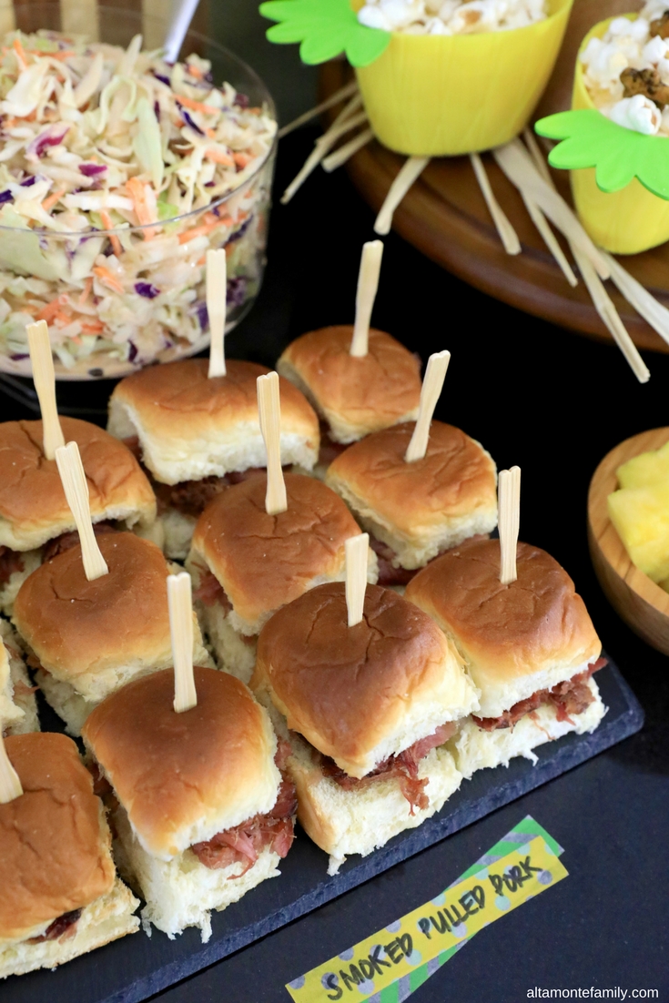 Luau Party Decor Ideas + Homemade Pulled Pork Sliders