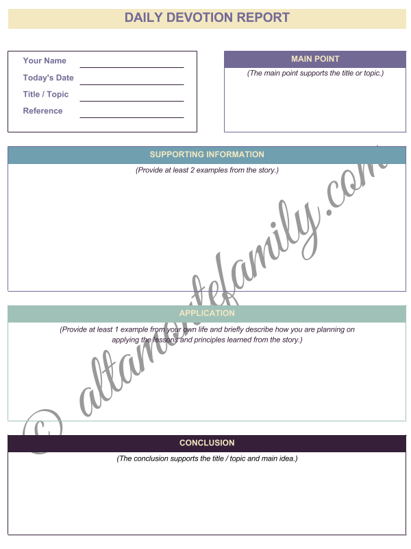 free printable daily devotion tools