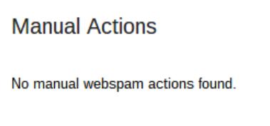 No Manual Webspam Actions Found