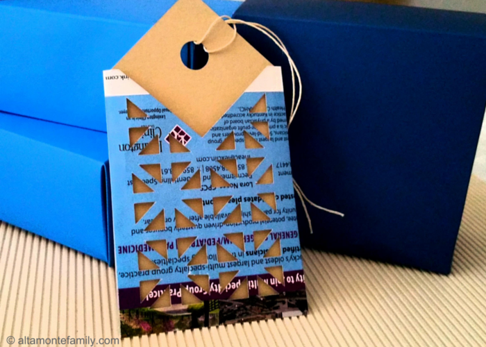 Make upcycled gift tags from junk mail with your Cricut Explore Air