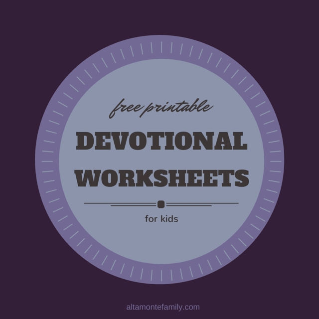 free printable devotional worksheets for kids