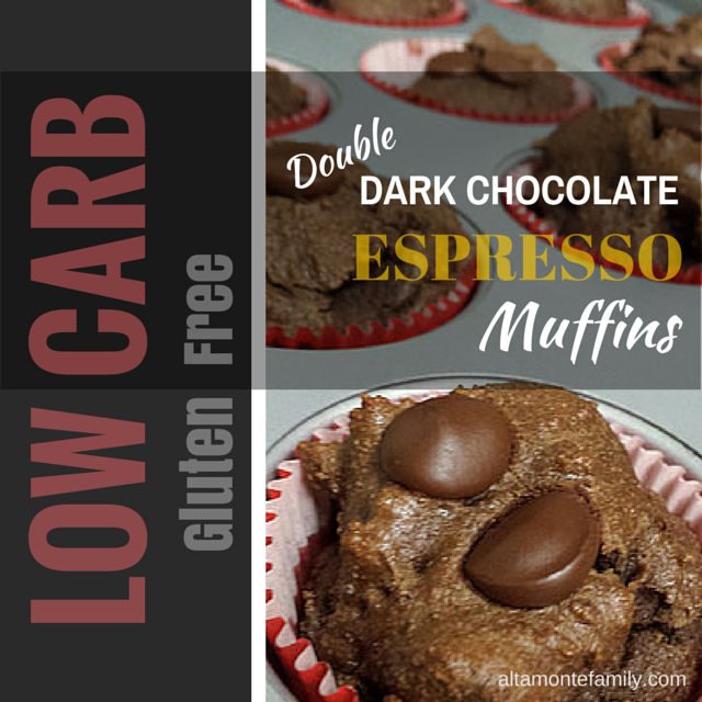 low-carb gluten free double dark chocolate espresso muffins recipe