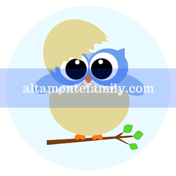 Just Hatched Baby Blue Owl Printable Label