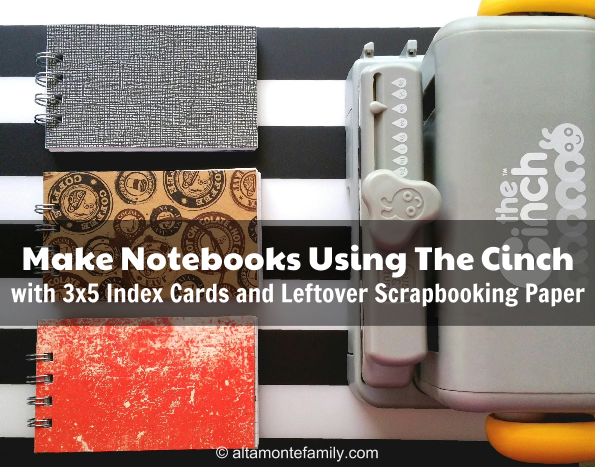 What To Do With Leftover Scrapbooking Paper_Make Notebooks Using We R Memory Keepers Cinch and Index Cards