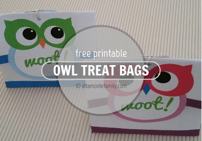free printable owl treat bags
