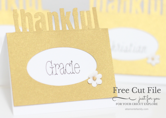 Cricut Explore Thanksgiving Place Card - Free Digital Cut File