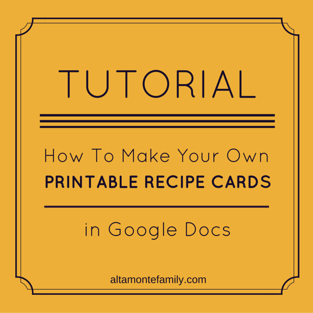 How To Make Free Printable Recipe Cards In Google Docs