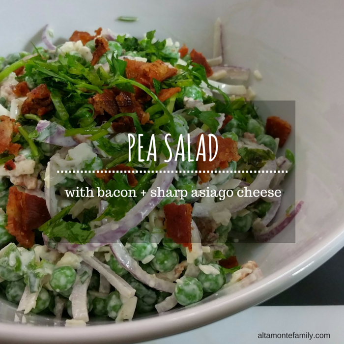 Pea Salad Recipe - with bacon and asiago cheese