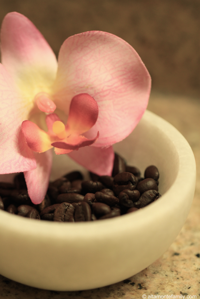 Add some style to your guest bathroom with coffee beans