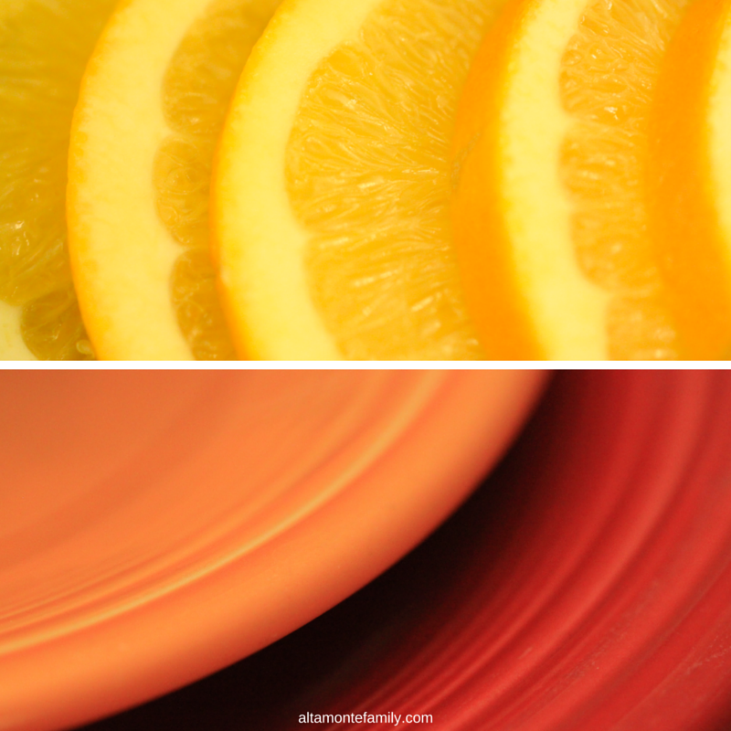 Oranges and Plates - Macro Photography