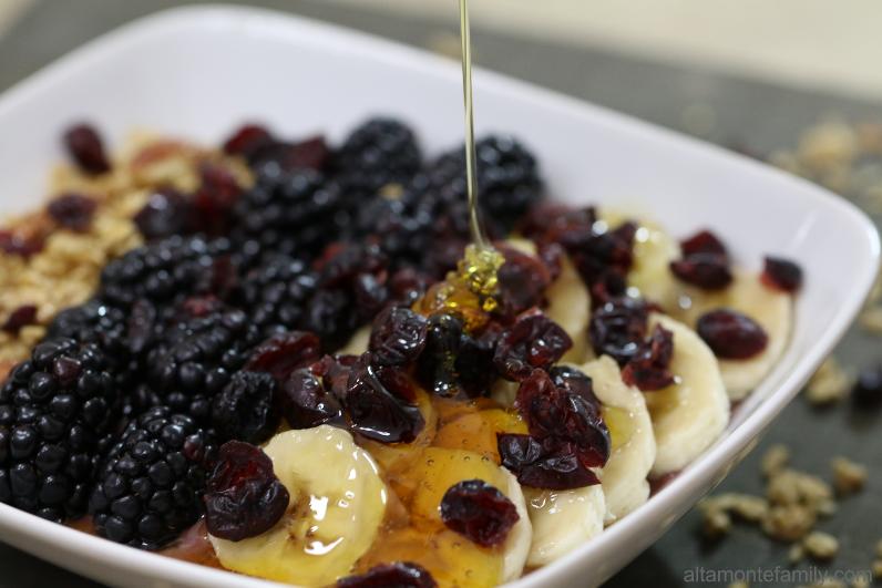 Banana Berry Peanut Butter Granola Bowl