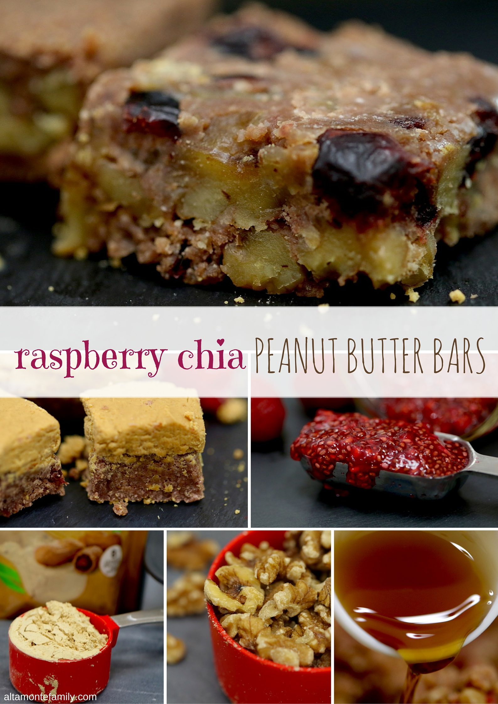 Raspberry Chia Peanut Butter Bars