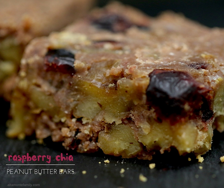 Raspberry Chia Peanut Butter Energy Bars