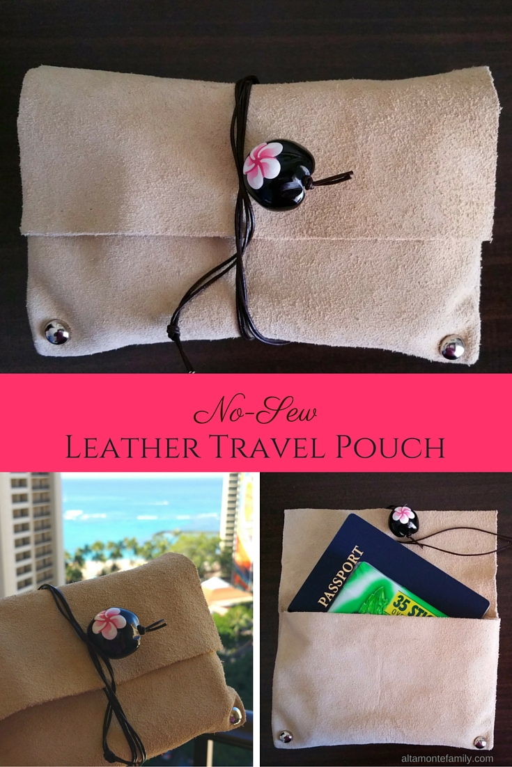 No Sew Leather Travel Pouch