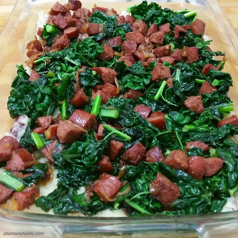 Cheesy Kielbasa Kale Casserole Recipe