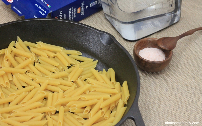 Vegetarian Alfredo Penne Pasta - One Pan - No Boil - No Drain