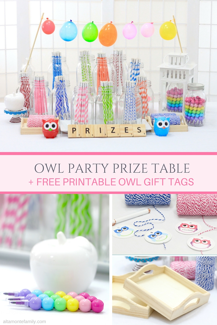 Owl Party Theme - Prize Table Ideas and Free Printables