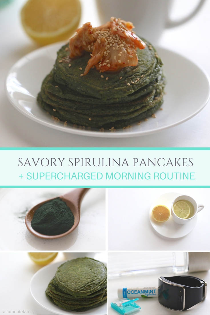 Savory Spirulina Pancakes - Supercharged Breakfast Routine