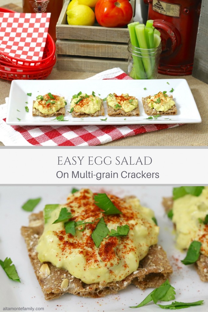 Easy Egg Salad With Celery (On Multi-Grain Crackers)