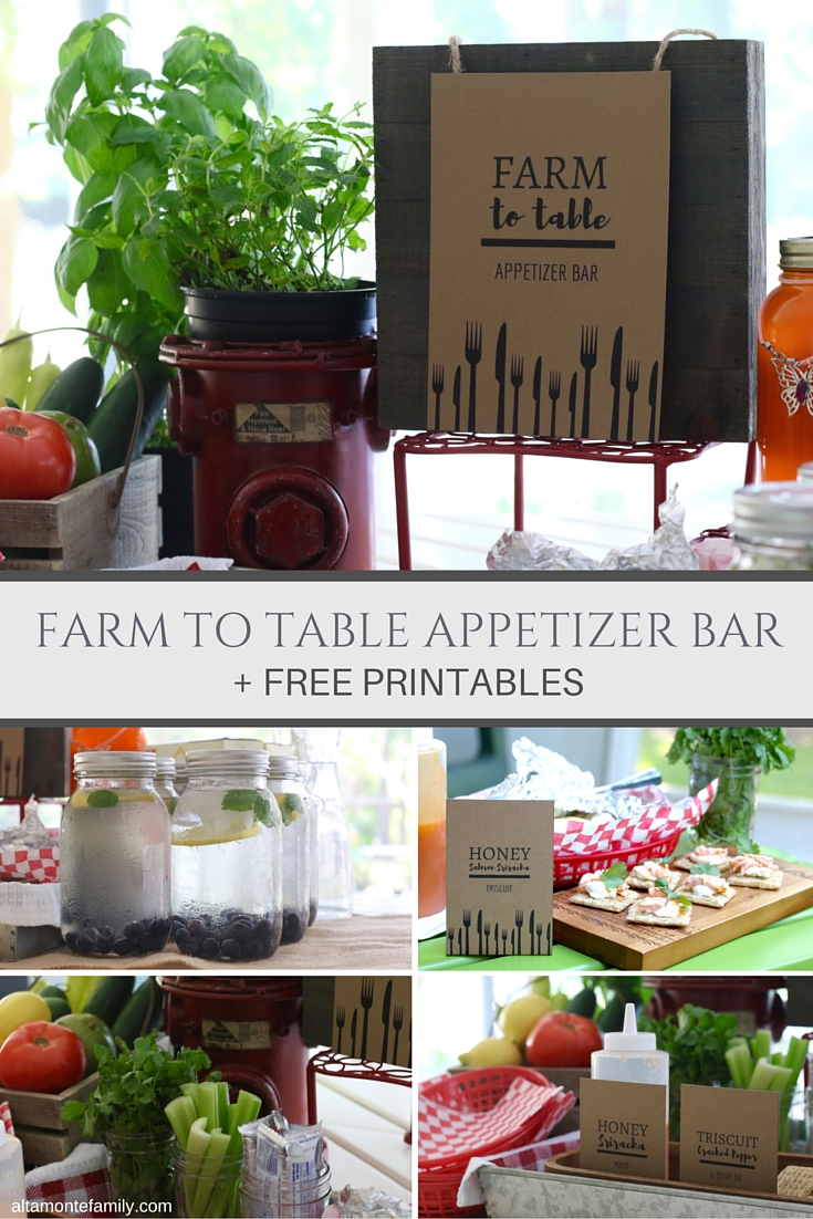 Farm To Table Appetizer Bar - Free Party Printables