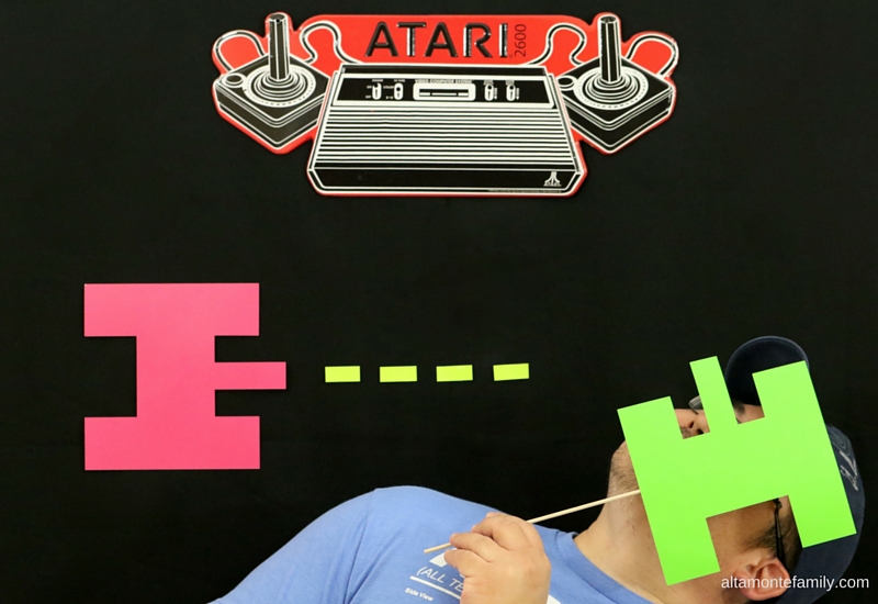 DIY Photo Booth Atari Game Night 80s Party Theme