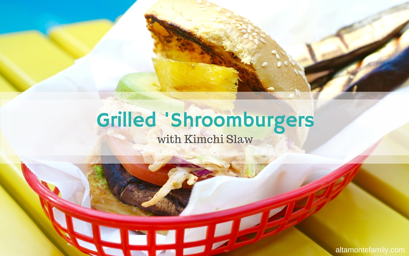 Grilled Shroomburgers with Kimchi Slaw - Summer Grilling Recipe Ideas