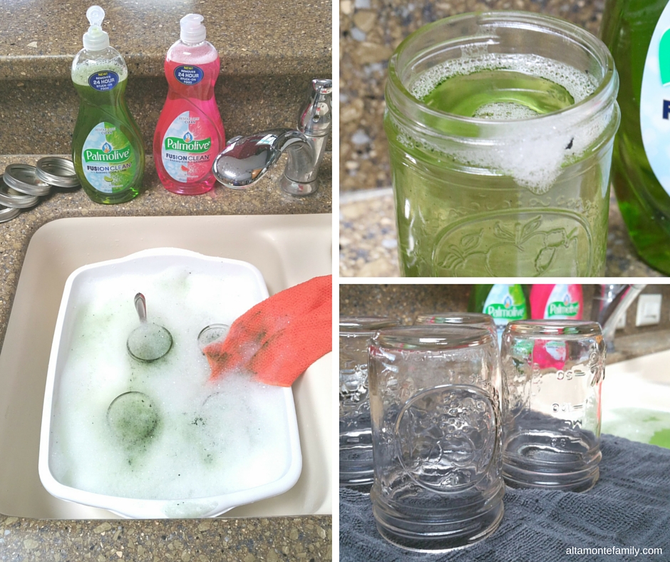 How to remove sticky food on mason jars