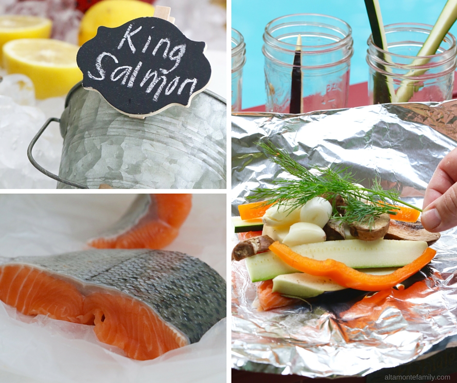 Mix and Match Seafood Foil Packets - King Salmon - BBQ Party Ideas