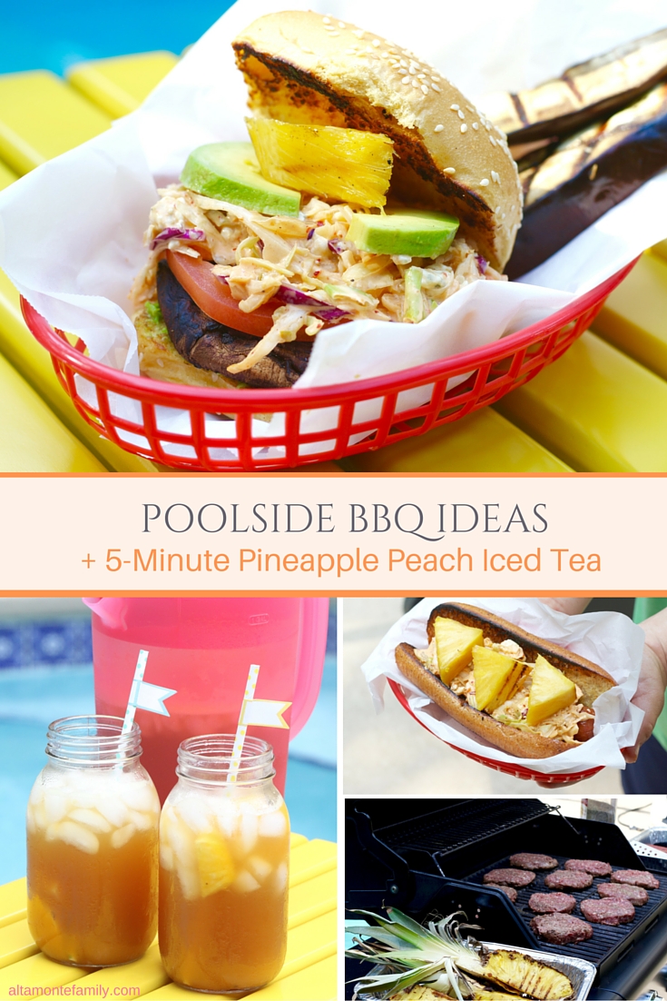 Poolside BBQ Ideas - Pineapple Peach Iced Tea Drink