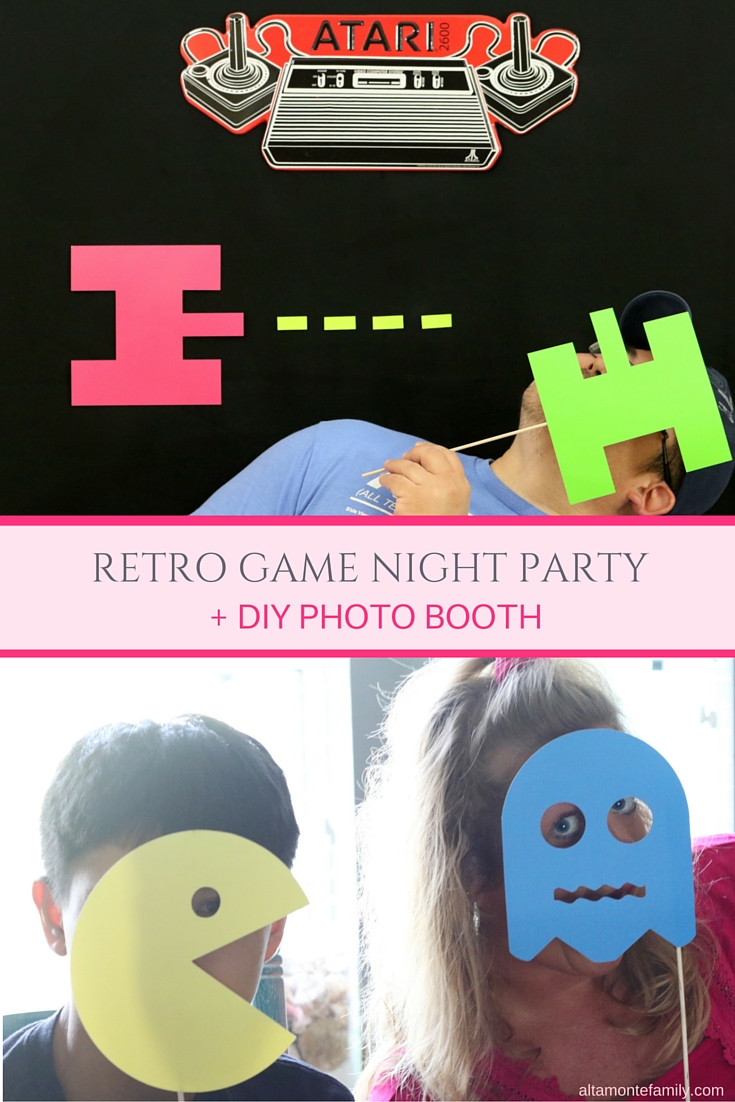 Retro Game Night Party Ideas - DIY Photo Booth 80s Arcade Theme