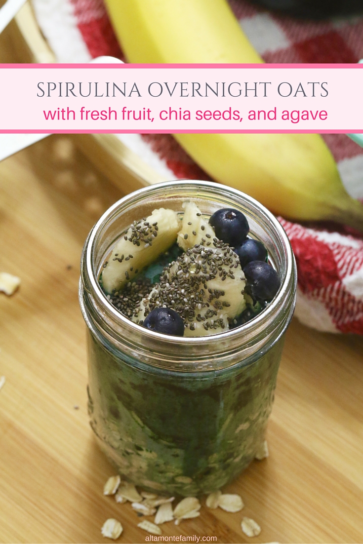 Spirulina Overnight Oats Recipe with Chia Seeds