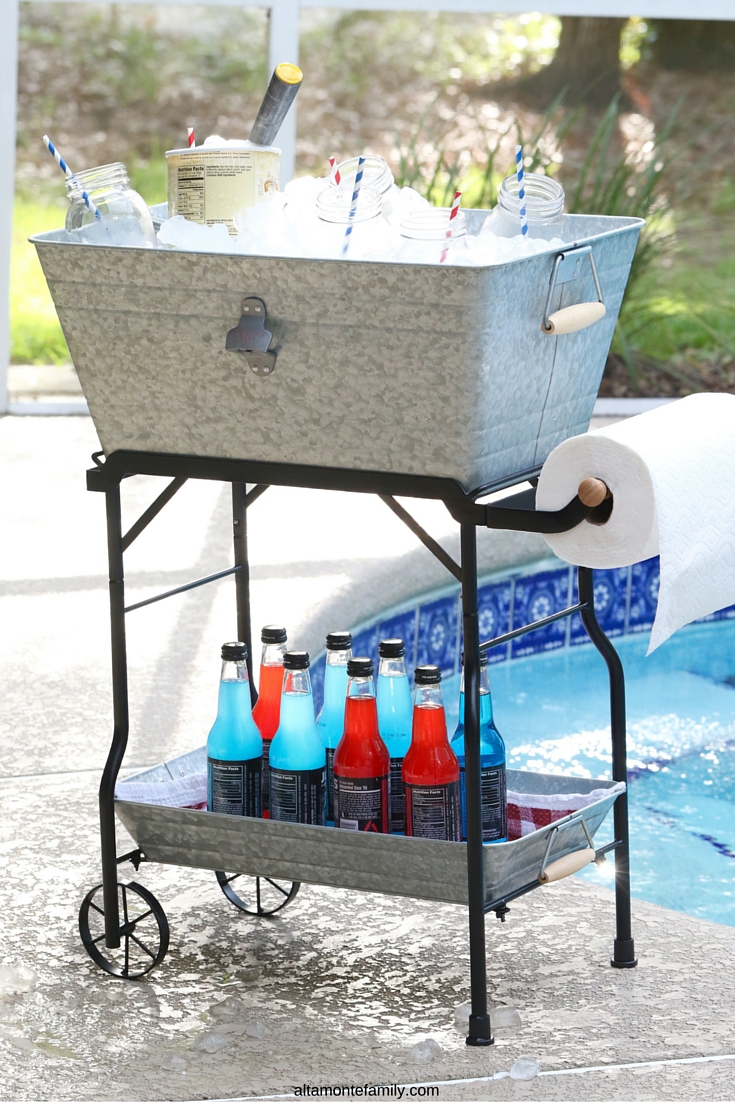 Summer Pool Party Ideas - Beverage Cart