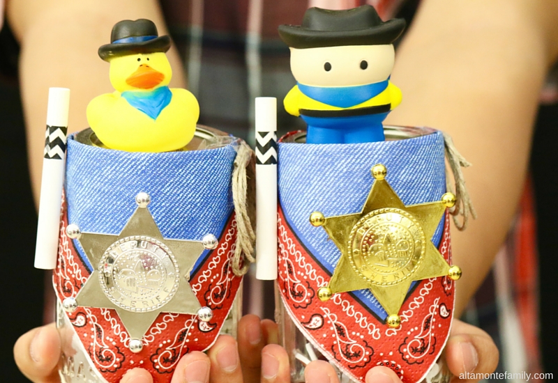 Cowboy Mason Jar Party Favor Ideas - Rubber Duckies and Stress Balls
