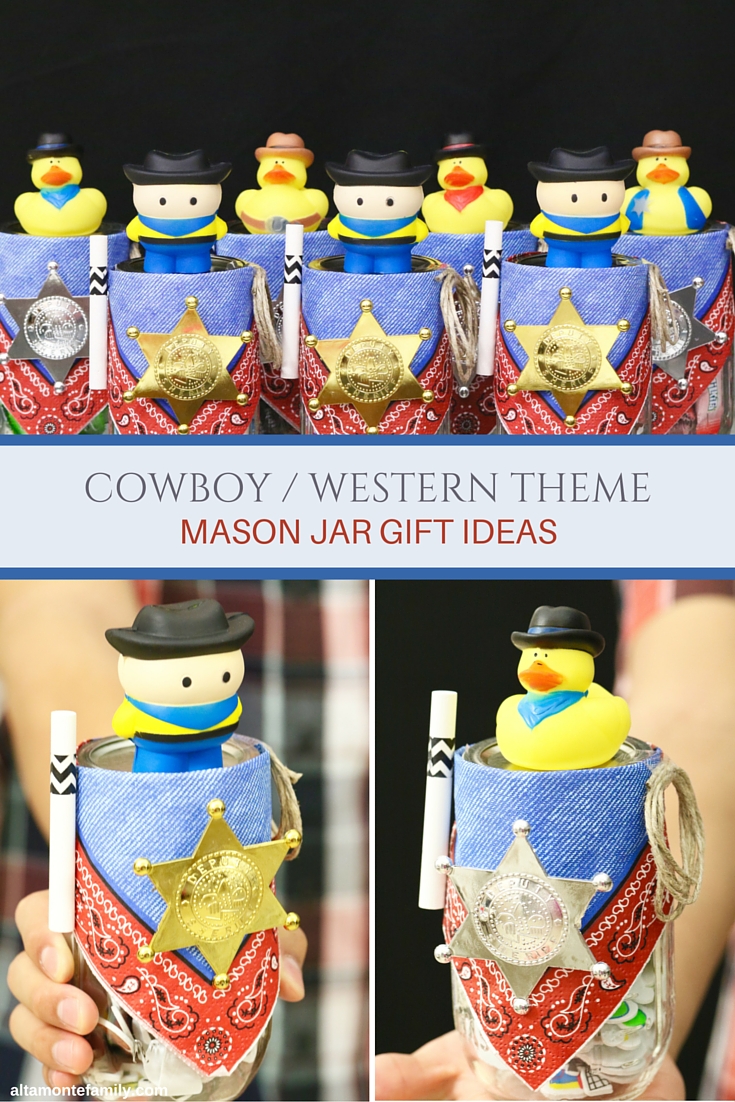 Mason Jar Cowboy Gift Ideas Party Favors