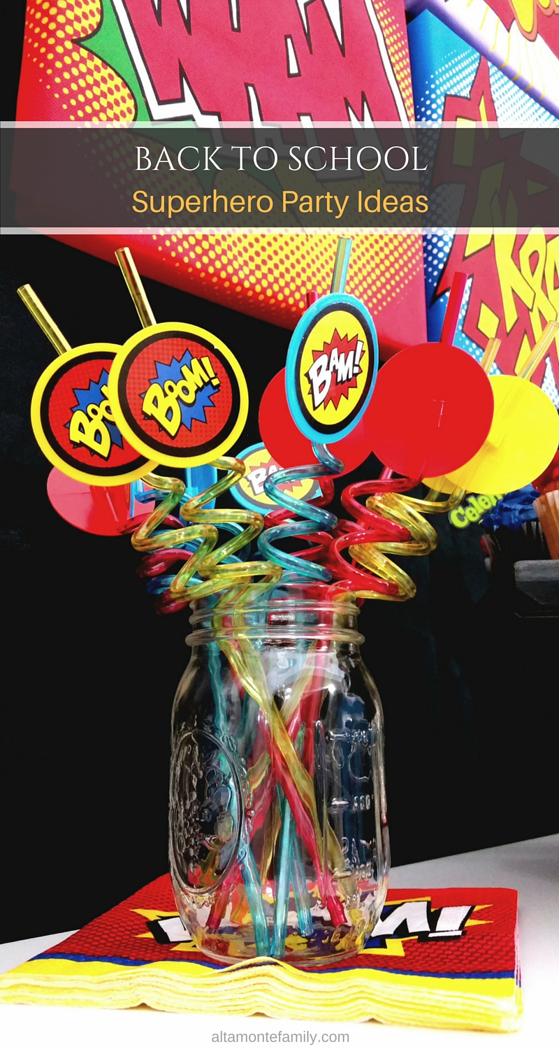 Superhero Party Ideas - Straws - Mason Jar