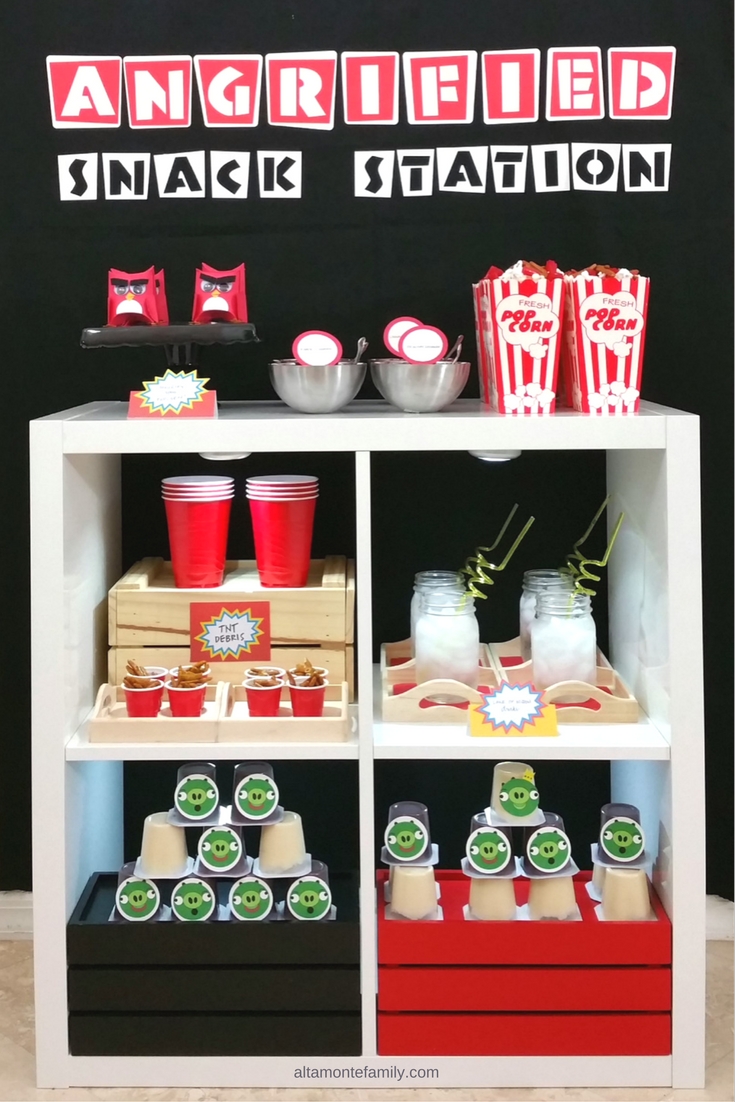 Angry Bird Movie Night Ideas and Snack Station