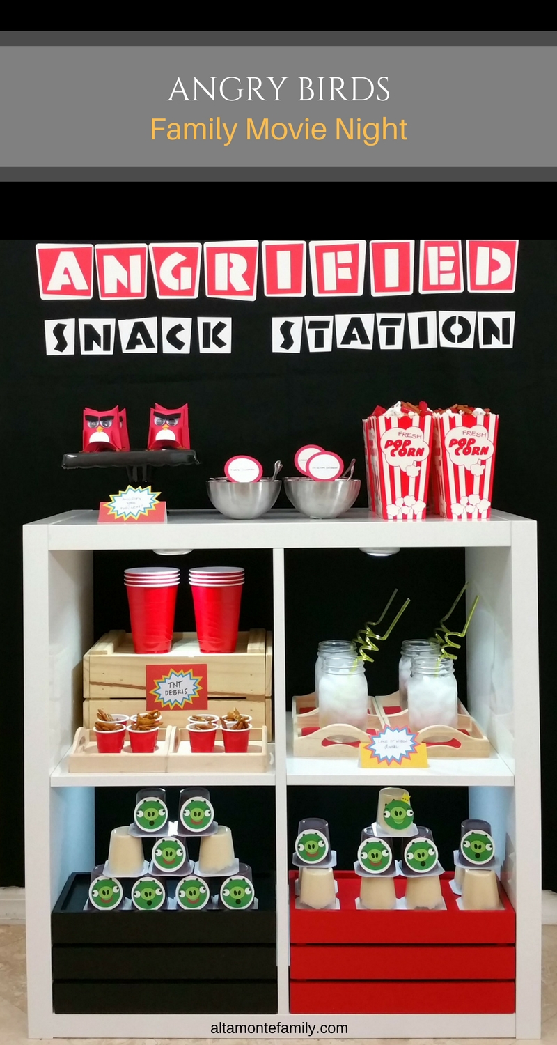 Angry Birds Family Movie Night Ideas - Snack Station / Concession Stand