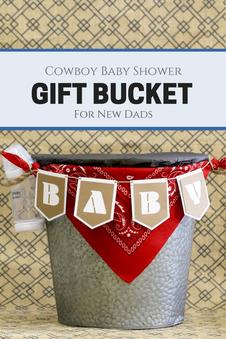 Cowboy Baby Shower Gift Bucket for New Dads