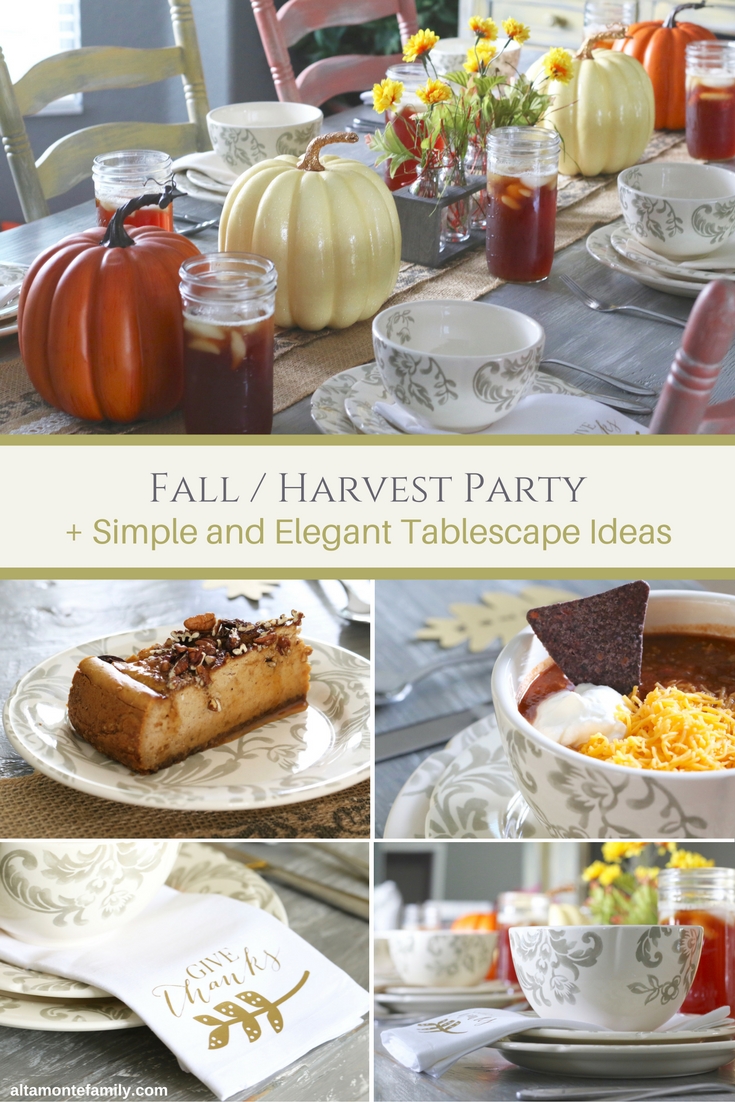 Fall Harvest Party - Simple and Elegant Tablescape Ideas for Thanksgiving