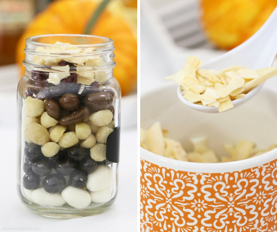 Trail Mix Party Buffet Bar Ideas - Mugs and Mason Jars