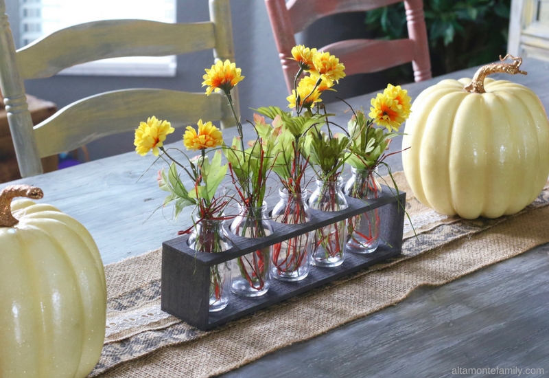 DIY Fall Centerpiece Made With Milk Bottles