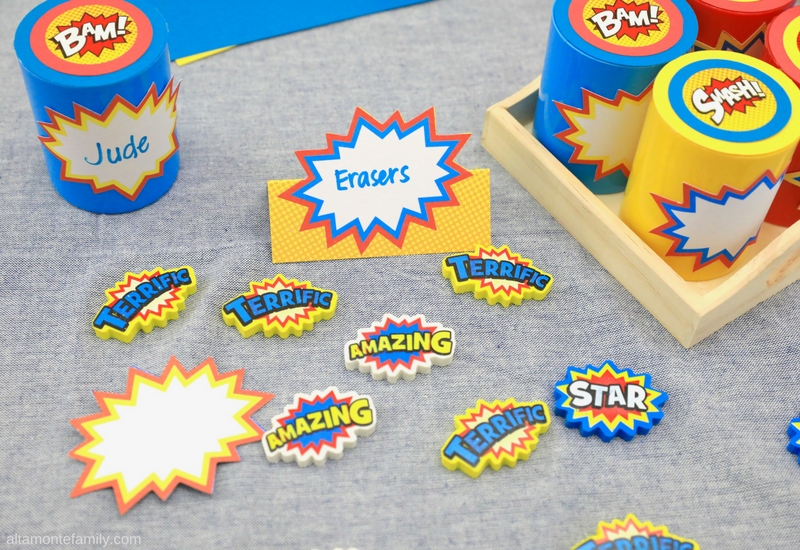 DIY Superhero Party Favor Ideas - Erasers