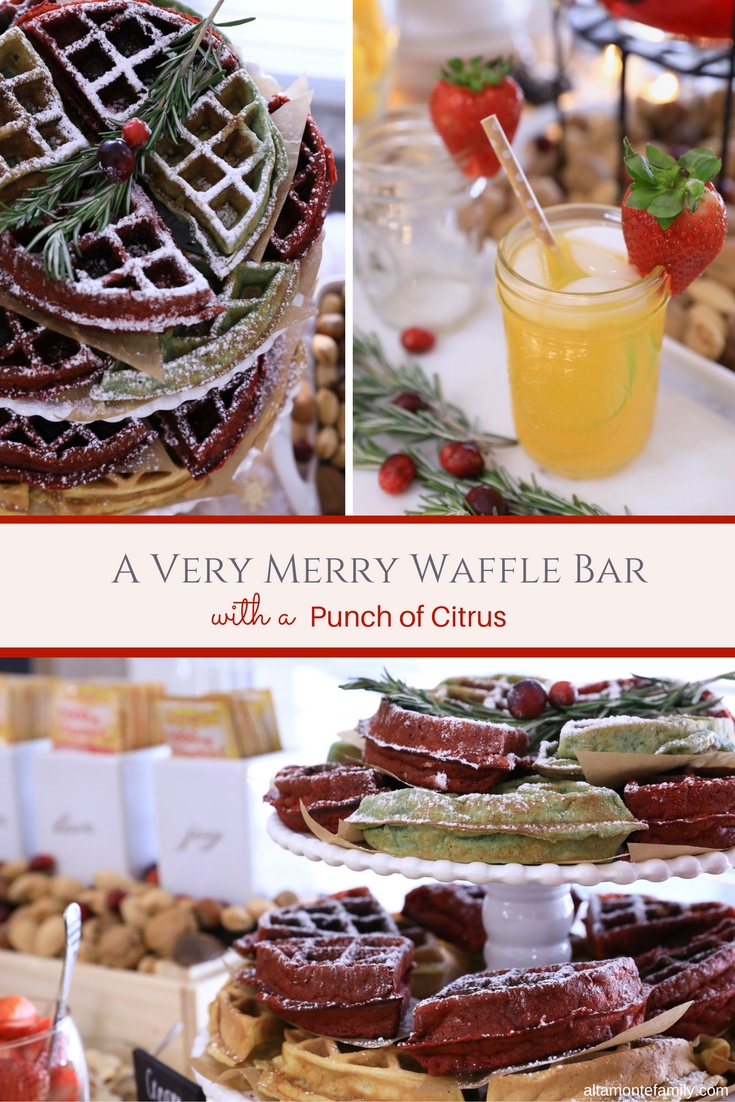 Christmas Waffle Bar Ideas and Holiday Citrus Punch Recipe