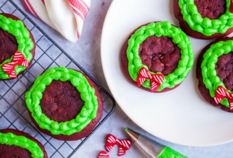 Lofthouse Style Red Velvet Wreath Cookies by The PKP Way for #CookieSwappinGood 2016