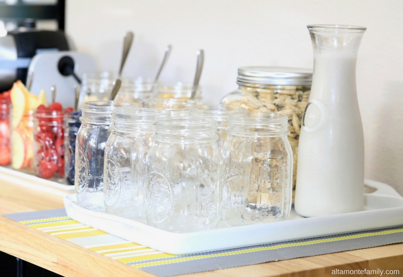 Breakfast Bar Idea Using Rolling Kitchen Cart