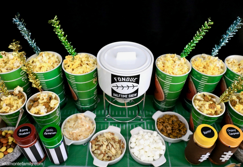 Football Snack Stadium Popcorn Fondue Party Ideas