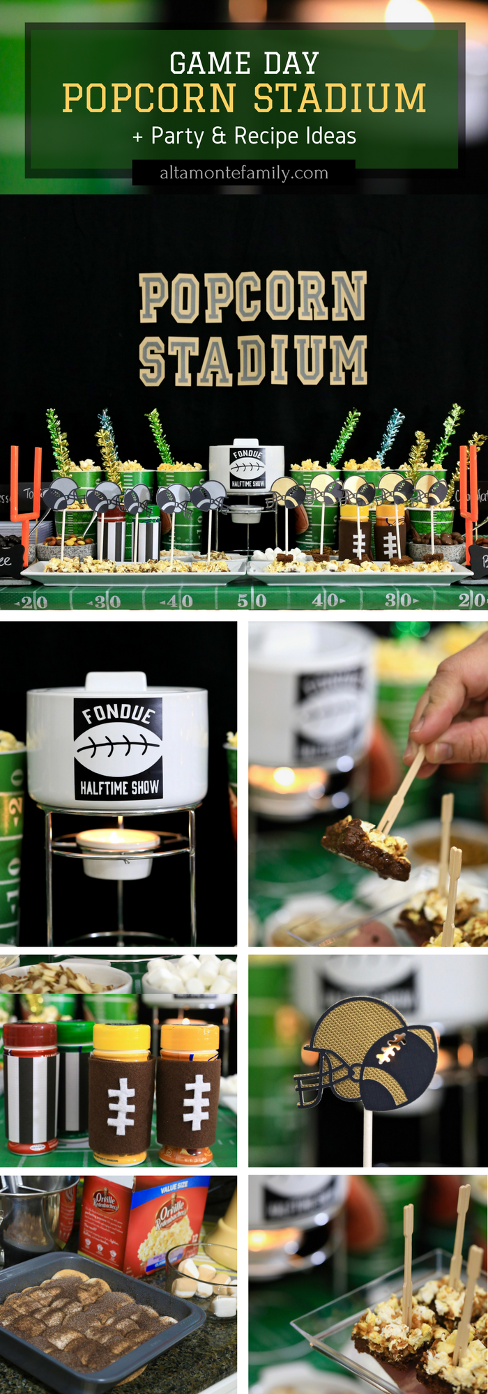 Game Day Popcorn Fondue Stadium and Football Party Ideas