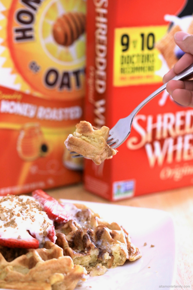 Recipes Made With Cereal - Honey Wheat Breakfast Waffles