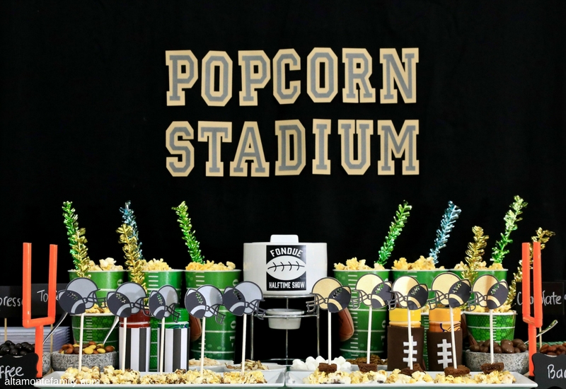 Game Day Party Ideas - Football Popcorn Snack Stadium